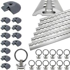 Set binari di ancoraggio aerei in alluminio semicircolare con occhielli di ancoraggio e tappi terminali binario