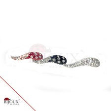 Orecchini Argento 925 Corno con Brillantini 3 Varianti Colori Donna Ragazze 