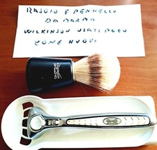 1 pennello da barba marca Wilkinson Sword 6MBW pura setola+rasoio Quattro usati.