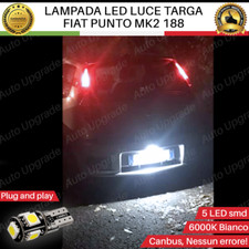 LAMPADA LED TARGA PER FIAT PUNTO 2 MK2 188 CANBUS 6000K VERSIONI CON 1 SOLA LUCE
