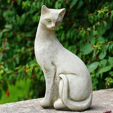 Statua in pietra gatto siamese