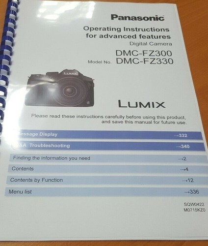 Panasonic dmc fz300 fz330 - panasonic, dmc-fz300/fz330