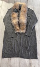 Cardigan  100% Puro Cashmere Donna Sofia Cashmere Taglia S Grigio