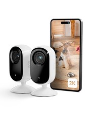 Essential 2 Indoor Telecamera per Cani/Bambini 2K Sirena Allarme Casa Sensore Di