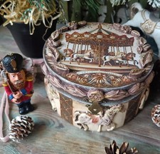 Scatola rotonda in legno per