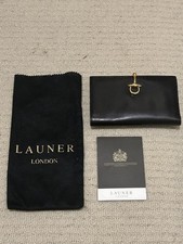 Portafoglio/borsa in pelle - Launer & Co - nero - dettaglio oro Horsebit - mai usato 