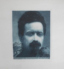 LUIGI BONAZZA INCISIONE ACQUAFORTE CESARE BATTISTI 1916