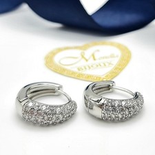 ORECCHINI ACCIAIO DONNA ZIRCONI MONELLA BIJOUX CERCHIO