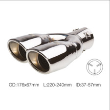 Terminale ovale doppio inclinato disassato acciaio inox TRX/87L Simoni Racing