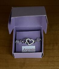 Braccialetto Donna in Argento 925 con Cristalli e Cuori Intrecciati