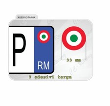ADESIVI sticker bollino targa/plate BANDIERA ITALIANA 