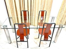 💓💓TAVOLO CRISTALLO  DESIGN ZANUSSO  4 sedie Irma design Castiglioni x ZANOTTA