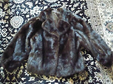 Giacca Di Pelliccia Elegante, Visone, Marrone Scuro