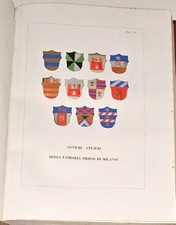1843 ARALDICA ANTICHI STEMMI FAMIGLIA ORIGO MILANO
