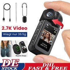 Bodycam Impermeabile Mini Telecamera di Sorveglianza HD 1080p Telecamera Corpo Portatile 180°,