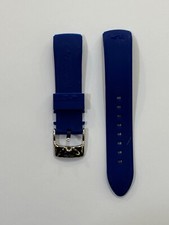 CINTURINO OROLOGIO GOMMA BLU " CHRONOTECH 7107" ANSA CURVA 22 MM -NUOVO