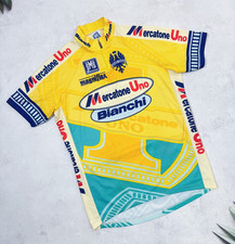 Maglia ciclismo vintage Santini Mercatone Uno Edoardo Bianchi Magniflex taglia L
