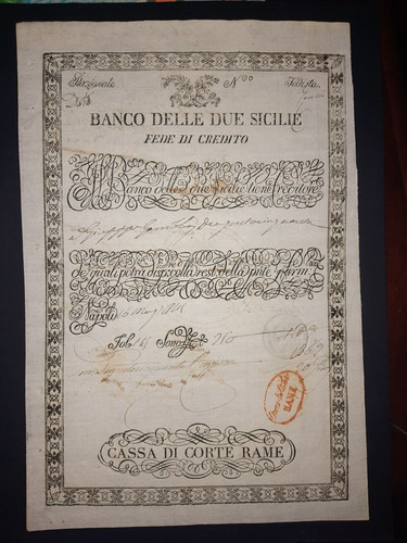 Banco delle due sicilie fede - delle,