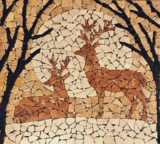 Rosone di 2 CERVI a Mosaico di
