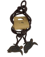 Coppia Embrasse Cordone Cotone Fermatenda Tartaruga Legno Lungo 45 Cm FB-436