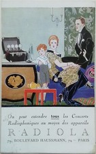 CARTOLINA PUBBLICITARIA RADIOLA PARIS FIRMATA DONNINE RADIO FRANCE 
