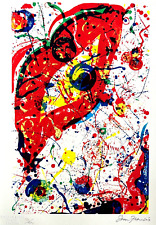 Sam Francis Litografia [COA originale firmata a penna] numerata a matita rara