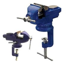 MORSA DA BANCO CON LA BASE GIREVOLE GANASCE 50MM INCUDINE FISSAGGIO A MORSETTO