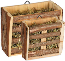 Porta Fieno per Conigli, Set 2 Dispenser Appesi Mangime per Porcellini D'India, 