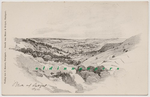 Veduta stoccarda cartolina - di,