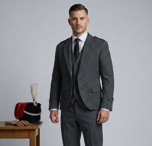 Giacca scozzese grigio