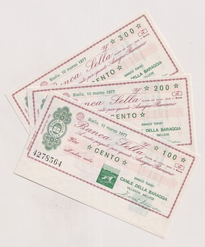 Miniassegni banca sella - ,
