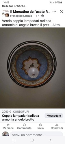 Lampadario vintage anni - lampadario,