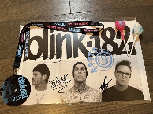 Blink 182 signed poster - signed, travis