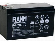 BATTERIA FIAMM FG20722 12V 7.2A PIOMBO AGM ERMETICA RICARICABILE 13,8v 6,3mm GEL