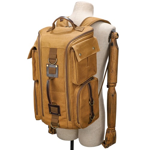 Zaino vintage pelle tela - zaino,