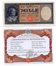 1000 LIRE MEDUSA   FDS PERIZIATA  DECRETO 14 SETTEMBRE 1961