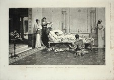 Schiavo e padrona da un dipinto di De Martini. Stampa 1876.