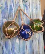 Boa Decorativa In Vetro Con Cima In Canapa Naturale Arredo Nautico Bar Casa 