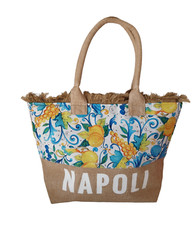 Borsa estiva in juta Napoli limoni