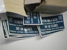 Fiat 500 d'epoca-Sticker-adesivi x carter filtro aria originali d'epoca-no repro