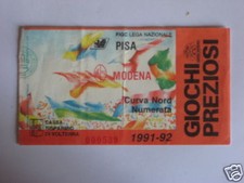 PISA - MODENA BIGLIETTO TICKET 1991 / 92