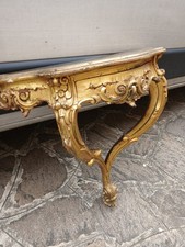 PICCOLA CONSOLE BAROCCHETTO DORATA - RICCHI INTAGLI - 1 CASSETTO - 1940 EMILIA