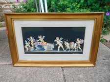 Tableau peinture Ange signée A. Francione fresque de Pompei Original Gouache