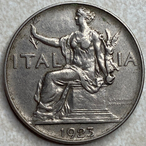 Moneta estera italia lira - italia, 1