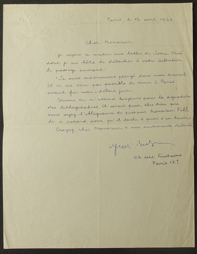 André breton autographe - autographe, /
