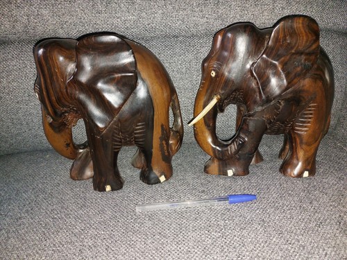 Coppia elefanti legno - elefanti,
