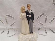 Cake Topper VINTAGE MATRIMONIO DECORAZIONE per TORTA in Gesso
