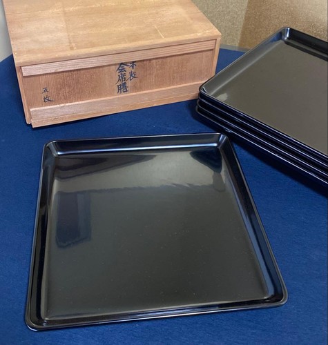 Vassoio laccato nero set - laccato,
