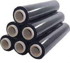 6 Rotoli Film Estensibile Nero Per Imballaggi 2,4 Kg 50cm Pellicola 30 Micron