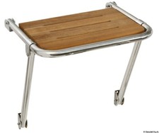 PLANCETTA DA POPPA IN ACCIAO E IROKO - 45 x 39 cm - NAUTICA BARCA GOMMONE